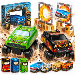 Monster Truck Magnetic Blocks Set: 6 Scenes, Role‑Play Game, 60 Min Focus Set GSKC-054