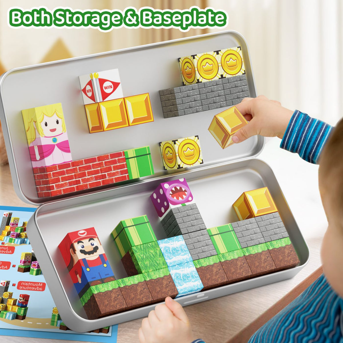 Magnetic Building Blocks Travel Toys for Kids Ages 4-8, Toddler Magnetic Cubes STEM Learning Set with Iron Storage Box – Portable Construction Toys for Boys Girls 3-5 Set 4015