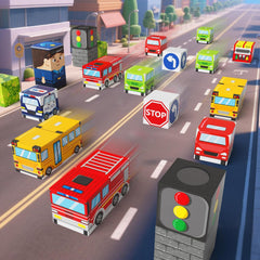 Magnetic Building Blocks City Traffic Set 49 pcs, Children STEM Toys Travel Learning Magnetic Blocks, Toddler Toys for Car & Plane, Birthday Chrimas Gift for Ages 3+ Year Kids Set CSJT-049