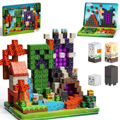176 PCS Magnetic Blocks Portal Forest Castle Set, Montessori STEM Sensory Building Blocks, Educational Construction Toys, Easter Christmas Birthday Gifts for Boys and Girls Ages 5-10 Set S4027