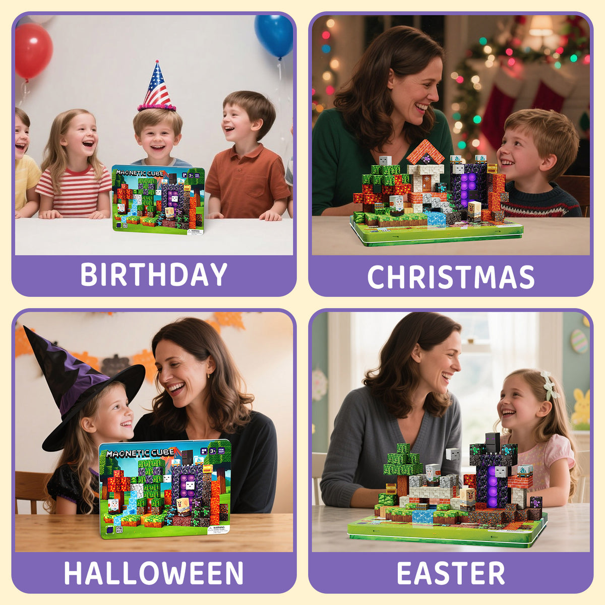 176 PCS Magnetic Blocks Portal Forest Castle Set, Montessori STEM Sensory Building Blocks, Educational Construction Toys, Easter Christmas Birthday Gifts for Boys and Girls Ages 5-10 Set S4027