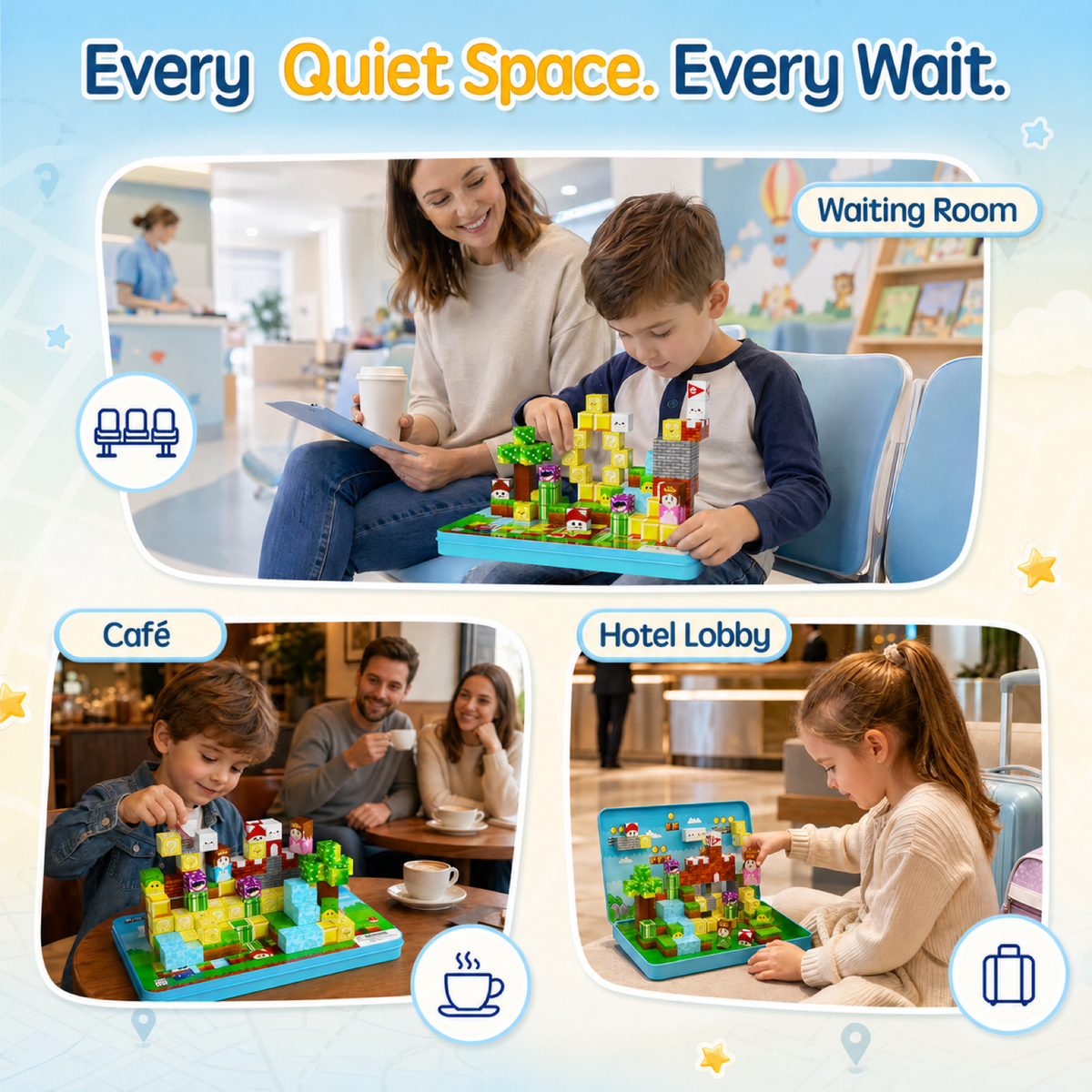 ১০০ পিস গেম ক্যারেক্টার ম্যাগনেটিক ব্লক (২সেমি) এম-১০০