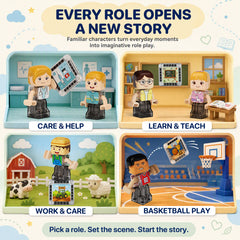 Magnetic Figures for Kids: 24-Piece Career & Family Play Set S1139