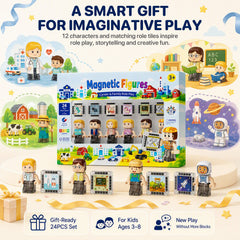 Magnetic Figures for Kids: 24-Piece Career & Family Play Set S1139