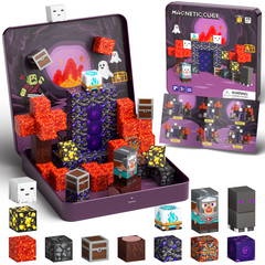 Click to see full view WMXDU Mini Magnetic Blocks, Magnetic Cubes Game with Iron Box 49 PCS Magnet Tiles Building Blocks Toddler Toy STEM Sensory Outdoor Creative Kids Travel Toys for 3+ Year Old Set 4023