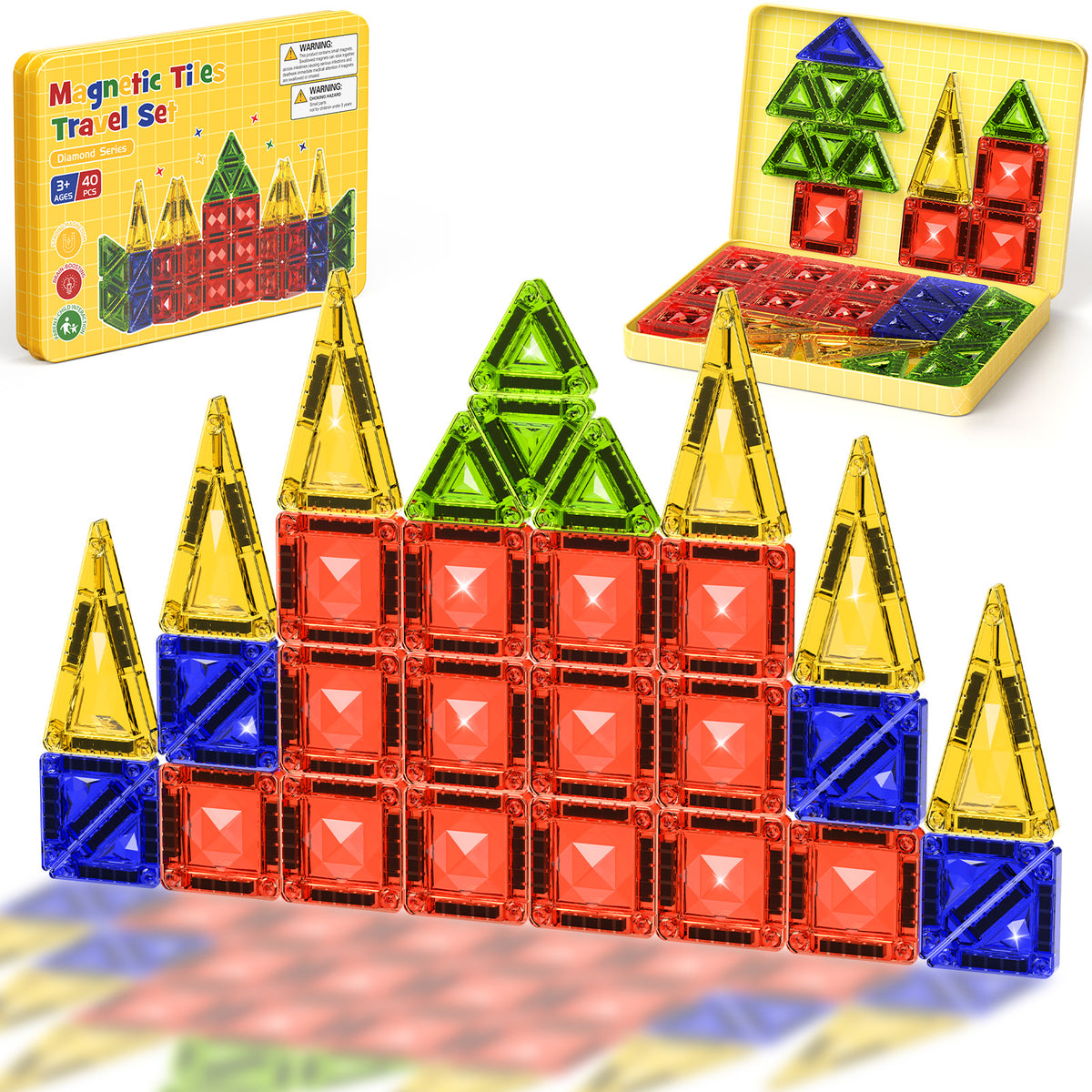 40PCS Gem Classic Colors Magnetic Tiles Set S1107 image 2