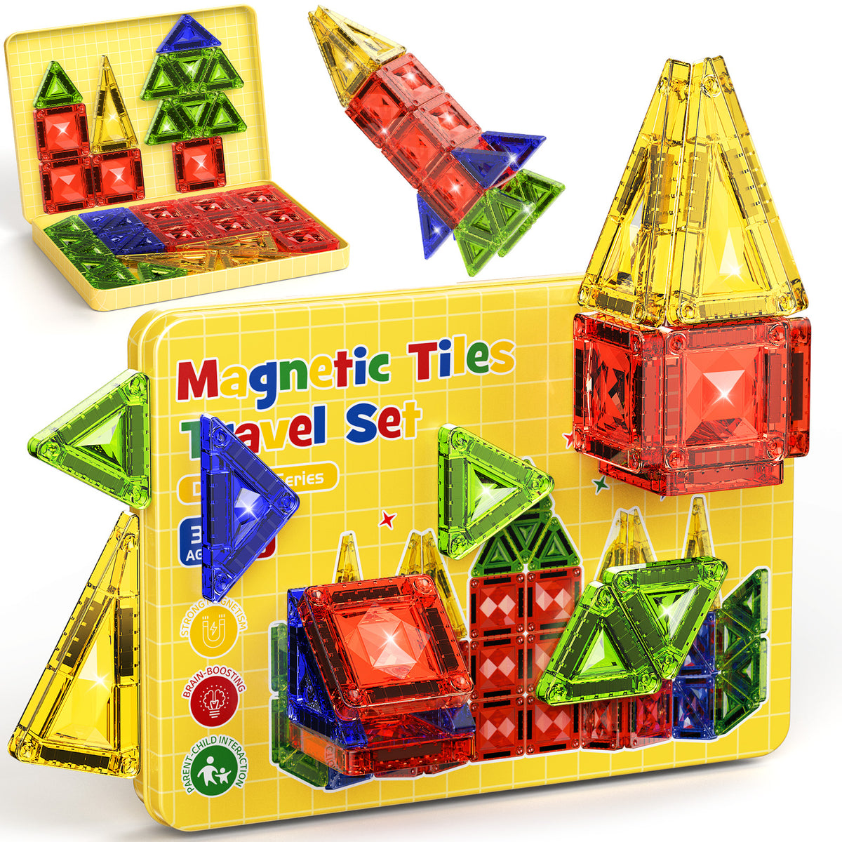 40PCS Gem Classic Colors Magnetic Tiles Set S1107 image 3