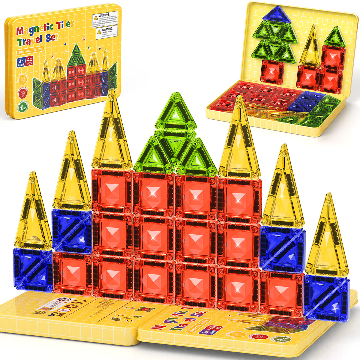 40PCS Gem Classic Colors Magnetic Tiles Set S1107 image 5