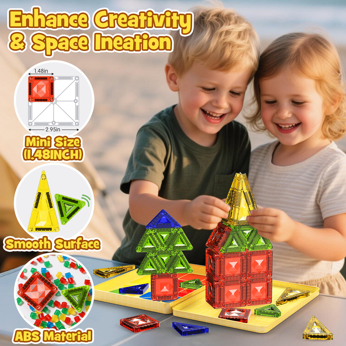 40PCS Gem Classic Colors Magnetic Tiles Set S1107 image 7