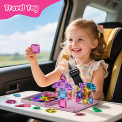 42PCS Glitter Candy Colors Magnetic Tiles Set S1109 image 6