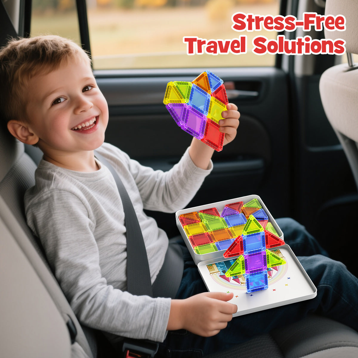 60PCS Classic Colors Magnetic Tiles Set S1112 image 8