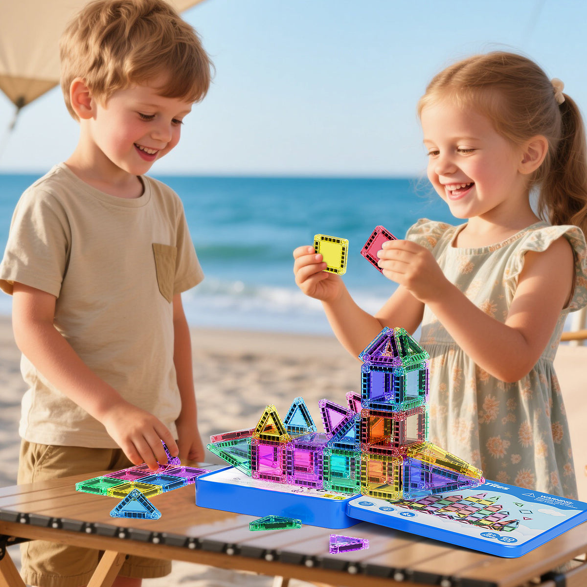 60PCS Candy Colors Magnetic Tiles Set S1114 image 4
