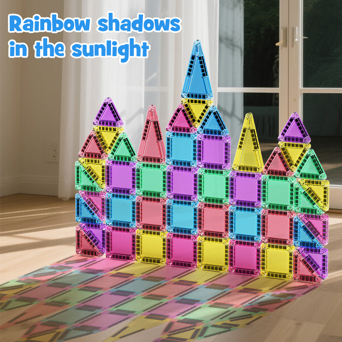 60PCS Candy Colors Magnetic Tiles Set S1114 image 6
