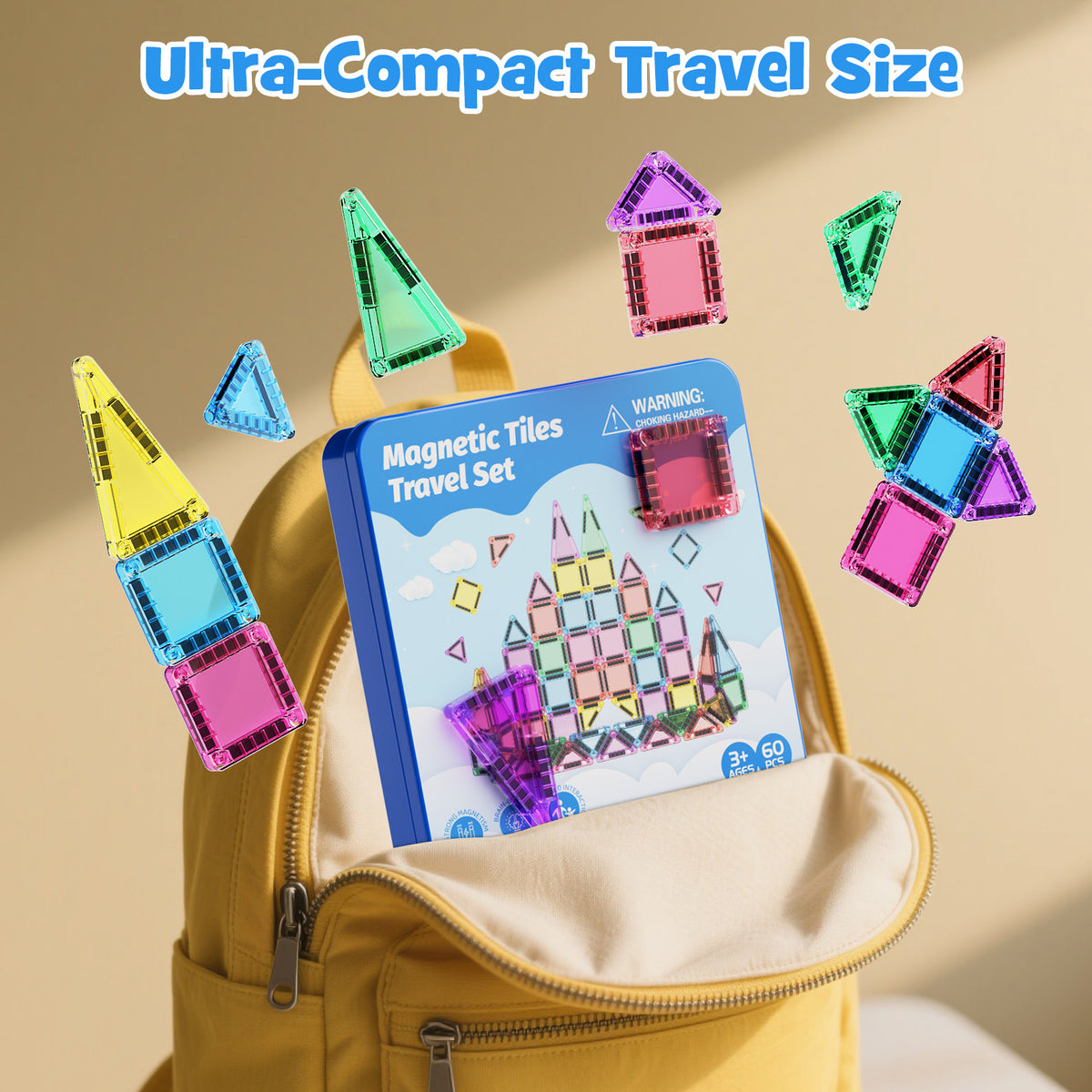 60PCS Candy Colors Magnetic Tiles Set S1114 image 7