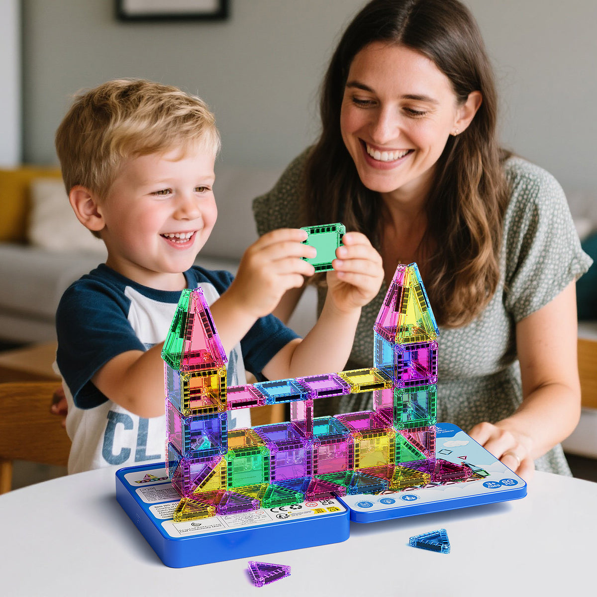 60PCS Candy Colors Magnetic Tiles Set S1114 image 8