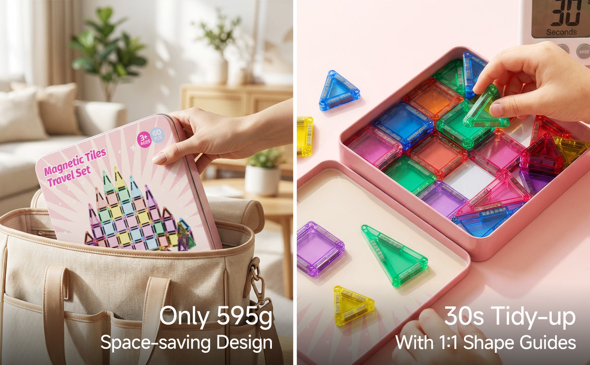 60PCS Candy Colors Magnetic Tiles Set S1115 image 10