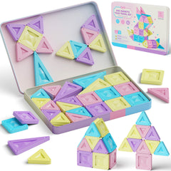 40PCS Macaron Solid Colors Magnetic Tiles Set S1126 image 1