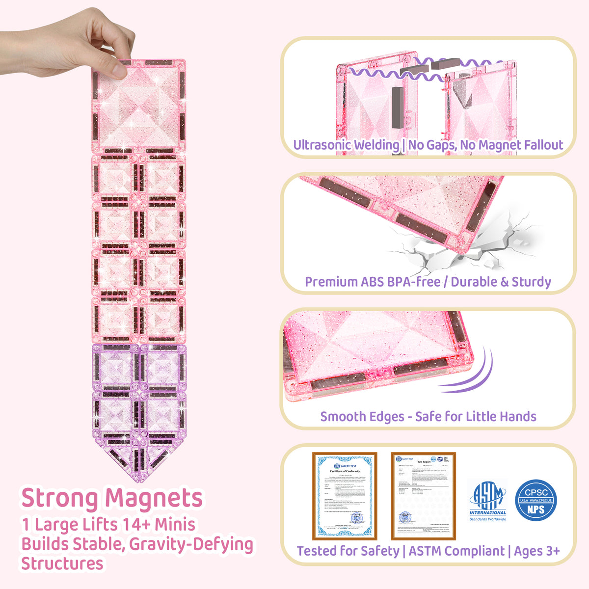 42PCS Large + Small Princess Theme Magnetic Tiles Set S1133 image 1