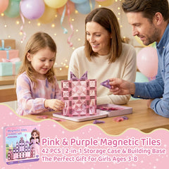 42PCS Large + Small Princess Theme Magnetic Tiles Set S1133 image 3