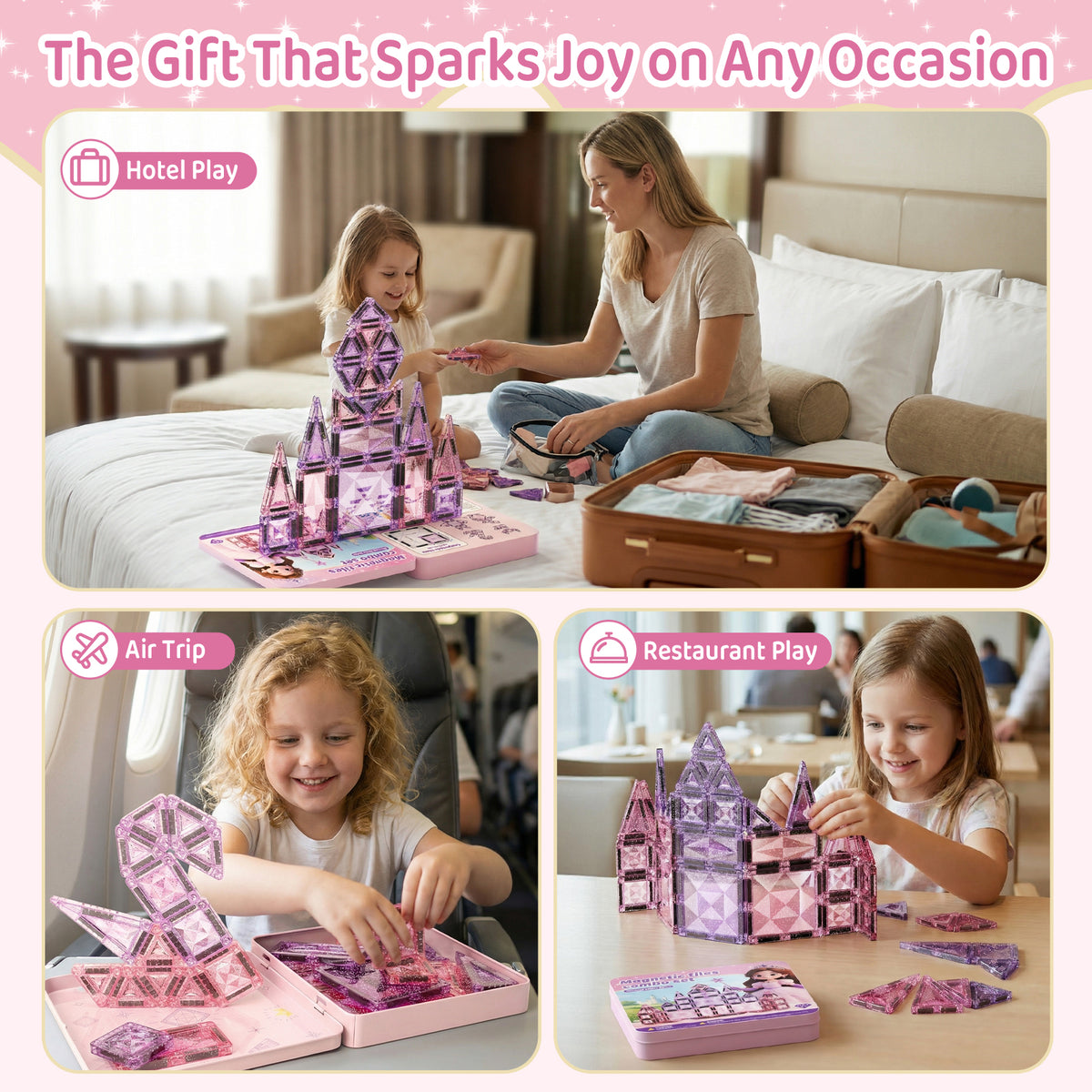 42PCS Large + Small Princess Theme Magnetic Tiles Set S1133 image 8