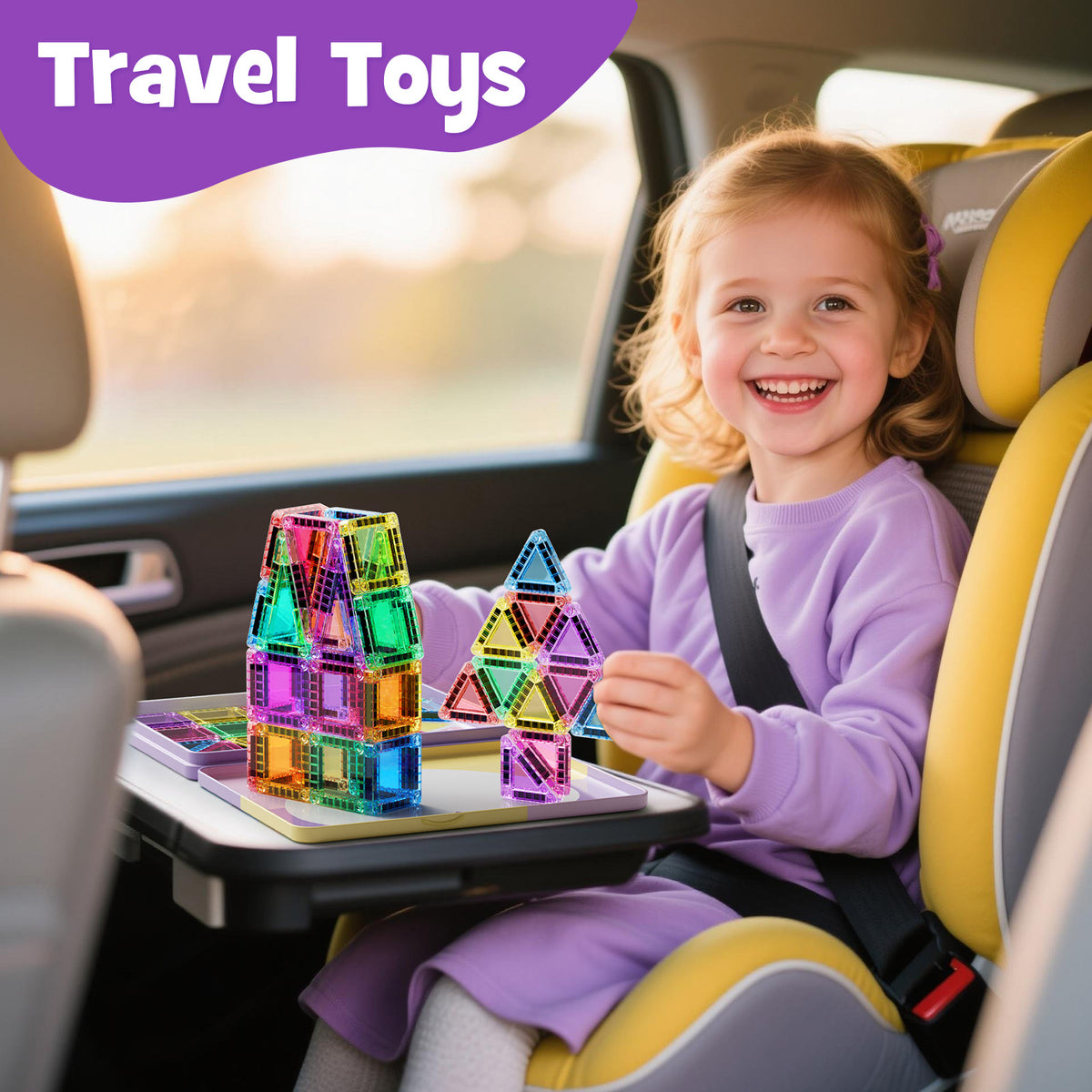 42PCS Candy Colors Magnetic Tiles Set S1106 image 2
