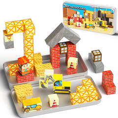 WMXDU Magnetic Blocks with Magnet Box-35PCS Magnet Cubes, Magnetic Tiles Kids Build Cubes Travel Game Toys, Road Trip ‌Sensory Toy Christmas Birthday Gifts for Boys & Girls Ages 3 Set 4016
