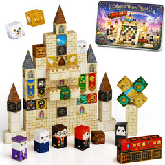 Harry Potter Magnetic Building Blocks, 100PCS Wizard Castle Magnetic Cube Set with Characters & Train, STEM Building Toy for Kids Ages 3+ Set 4029