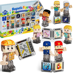 Magnetic Figures for Kids: 24-Piece Career & Family Play Set S1139