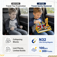 100PCS Engineering Construction Magnetic Blocks Travel Kit GC-100