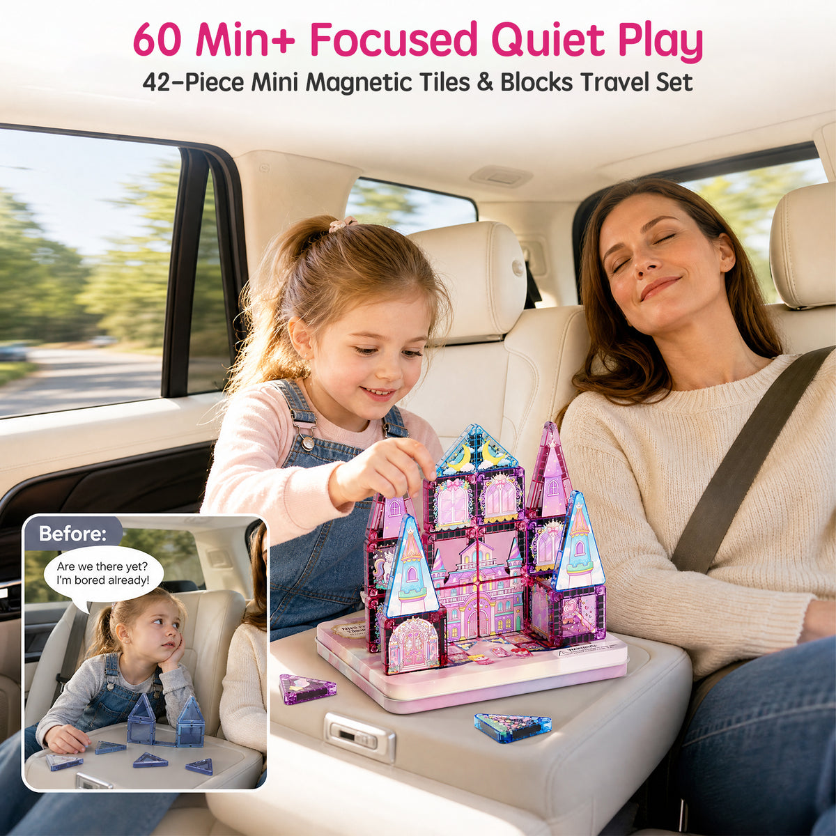 42PCS Unicorn Mini Magnetic Tiles (3.75cm) Set S1138