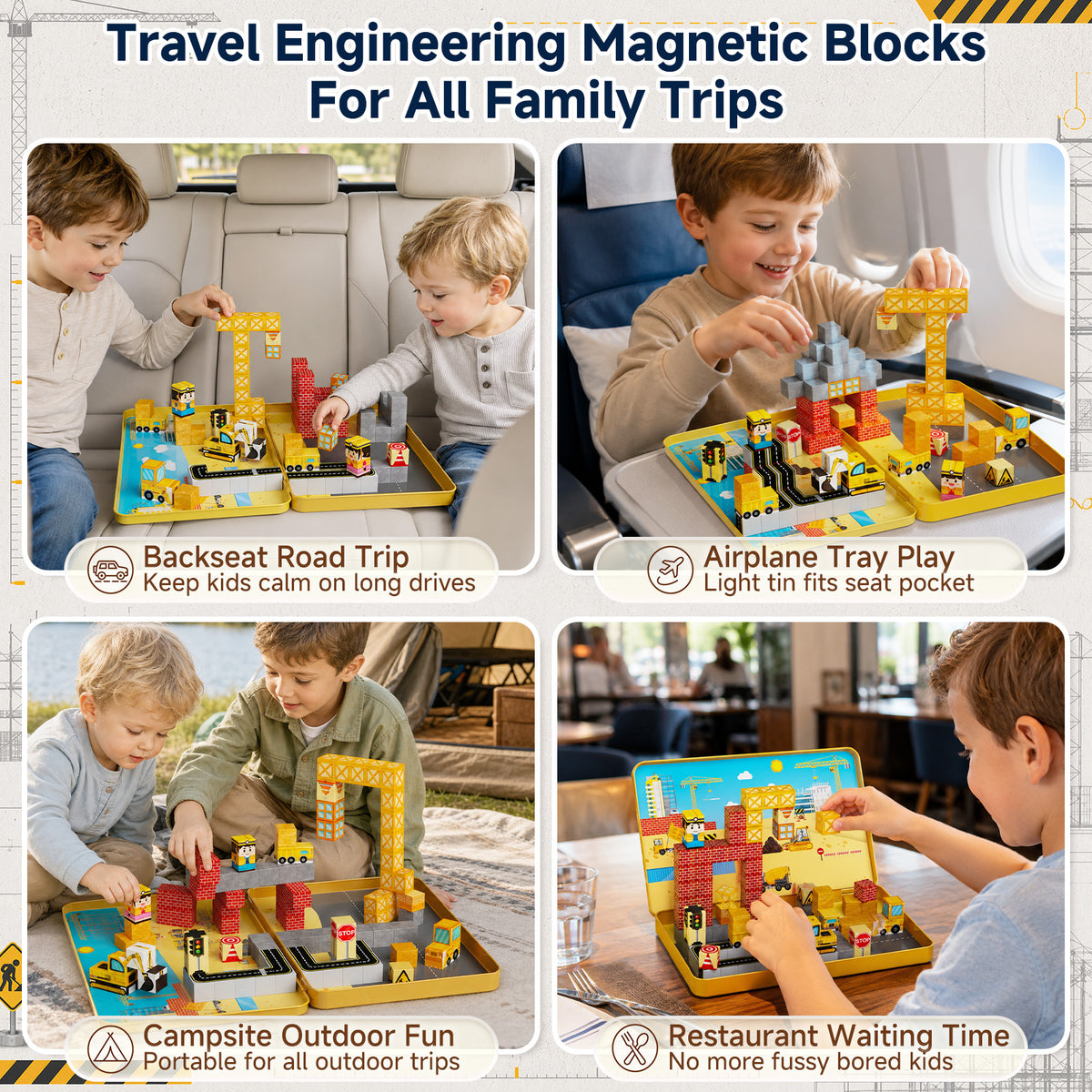100PCS Engineering Construction Magnetic Blocks Travel Kit GC-100