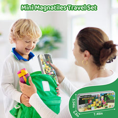 Magnetic Building Blocks Travel Toys for Kids Ages 4-8, Toddler Magnetic Cubes STEM Learning Set with Iron Storage Box – Portable Construction Toys for Boys Girls 3-5 Set 4015
