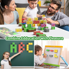Magnetic Building Blocks Travel Toys for Kids Ages 4-8, Toddler Magnetic Cubes STEM Learning Set with Iron Storage Box – Portable Construction Toys for Boys Girls 3-5 Set 4015