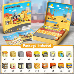 49PCS Mini Magnetic Building Blocks for Kids Ages 3-8 | STEM Educational Travel Toys with Portable Iron Storage Box | Construction Learning Gift for Toddlers, Boys & Girls Set GC-049