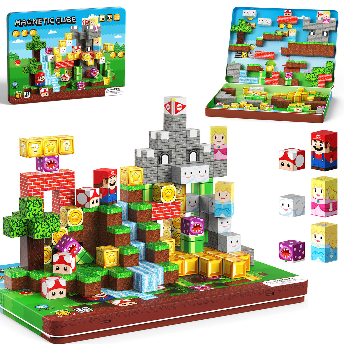 Magnetic Building Blocks with Iron Storage Box Set S4026