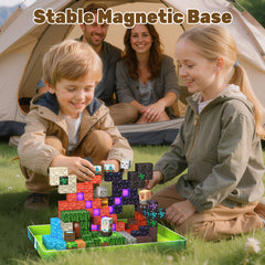 176 PCS Magnetic Blocks Portal Forest Castle Set, Montessori STEM Sensory Building Blocks, Educational Construction Toys, Easter Christmas Birthday Gifts for Boys and Girls Ages 5-10 Set S4027