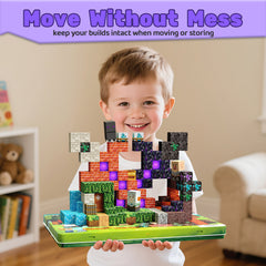 176 PCS Magnetic Blocks Portal Forest Castle Set, Montessori STEM Sensory Building Blocks, Educational Construction Toys, Easter Christmas Birthday Gifts for Boys and Girls Ages 5-10 Set S4027