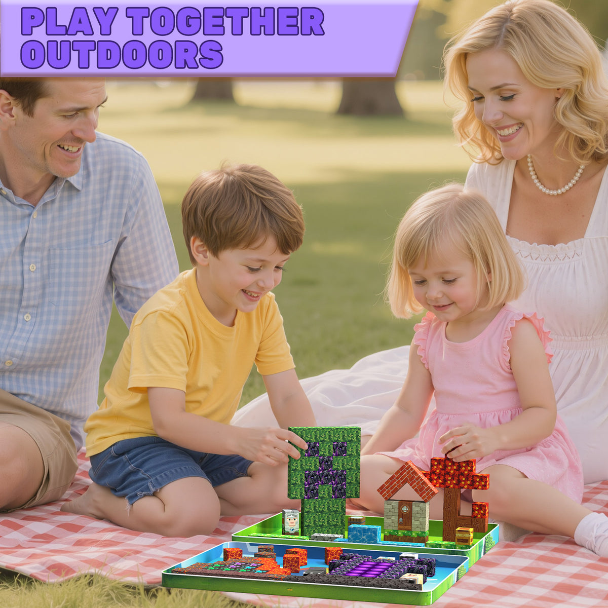 176 PCS Magnetic Blocks Portal Forest Castle Set, Montessori STEM Sensory Building Blocks, Educational Construction Toys, Easter Christmas Birthday Gifts for Boys and Girls Ages 5-10 Set S4027