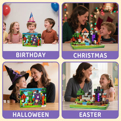 176 PCS Magnetic Blocks Portal Forest Castle Set, Montessori STEM Sensory Building Blocks, Educational Construction Toys, Easter Christmas Birthday Gifts for Boys and Girls Ages 5-10 Set S4027