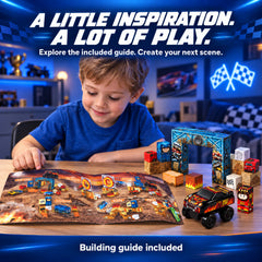 Monster Truck Magnetic Blocks Set: 6 Scenes, Role‑Play Game, 60 Min Focus Set GSKC-054