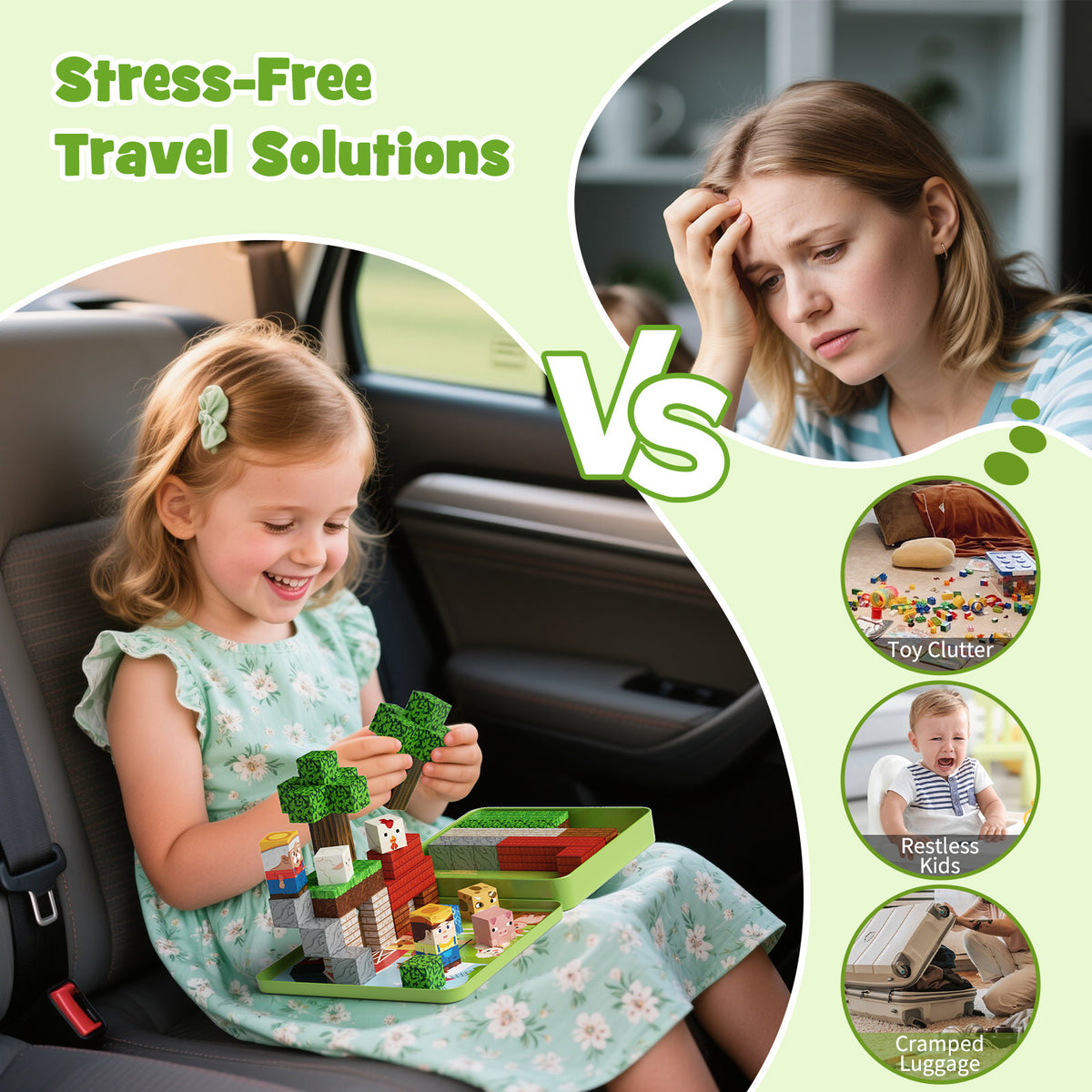 49 Pcs Farm Animals Magnetic Building Blocks Set for Toddlers 3-5, Travel Toys with Iron Storage Box, Magnetic Tiles & Cubes for Kids Ages 4-8, STEM Learning, Portable Play Base for Car Plane Trips Set NC-049