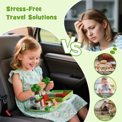 49 Pcs Farm Animals Magnetic Building Blocks Set for Toddlers 3-5, Travel Toys with Iron Storage Box, Magnetic Tiles & Cubes for Kids Ages 4-8, STEM Learning, Portable Play Base for Car Plane Trips Set NC-049