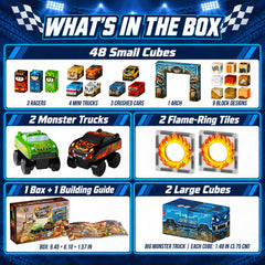 Monster Truck Magnetic Blocks Set: 6 Scenes, Role‑Play Game, 60 Min Focus Set GSKC-054