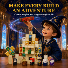 Harry Potter Magnetic Building Blocks, 100PCS Wizard Castle Magnetic Cube Set with Characters & Train, STEM Building Toy for Kids Ages 3+ Set 4029