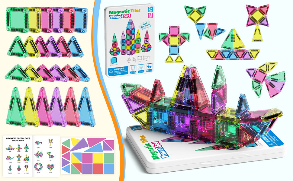 42PCS Magnetic Tiles Set S1099 image 16