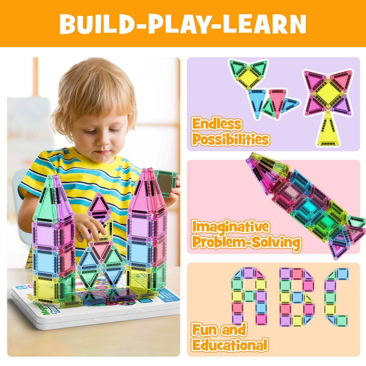 42PCS Magnetic Tiles Set S1099 image 8