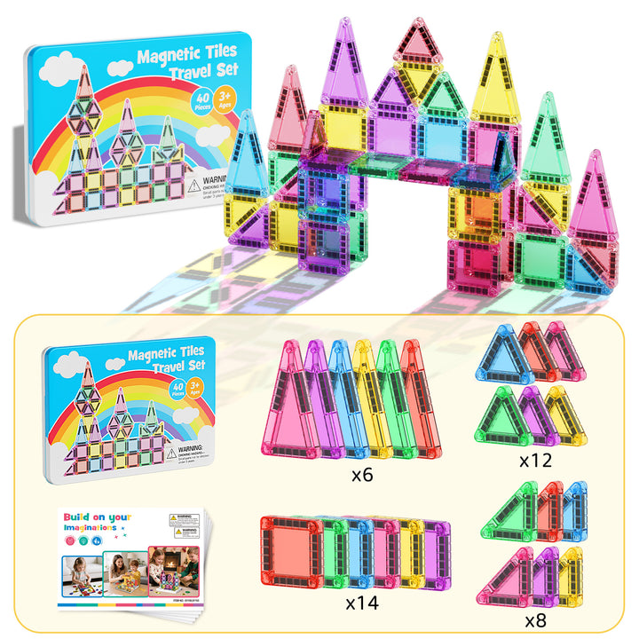 40PCS Candy Colors Magnetic Tiles Set S1103