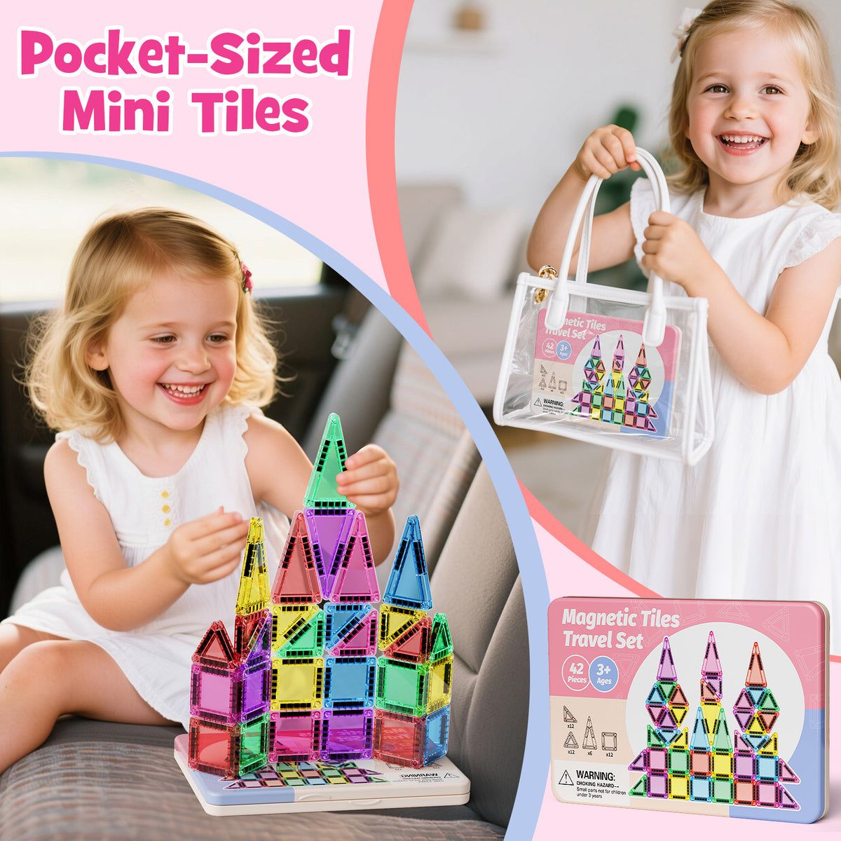 42PCS Candy Colors Magnetic Tiles Set S1105 image 10