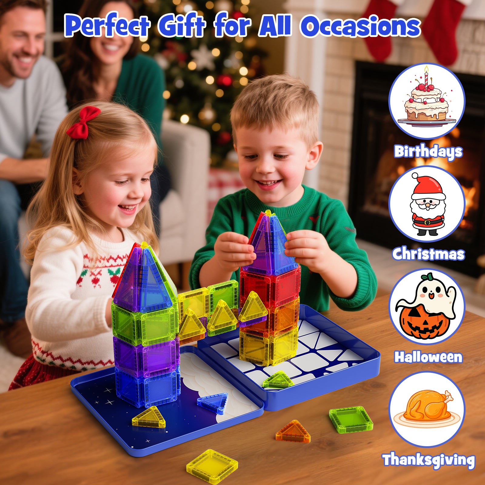 60PCS Gem Magnetic Tiles S1111 - Burgkidz