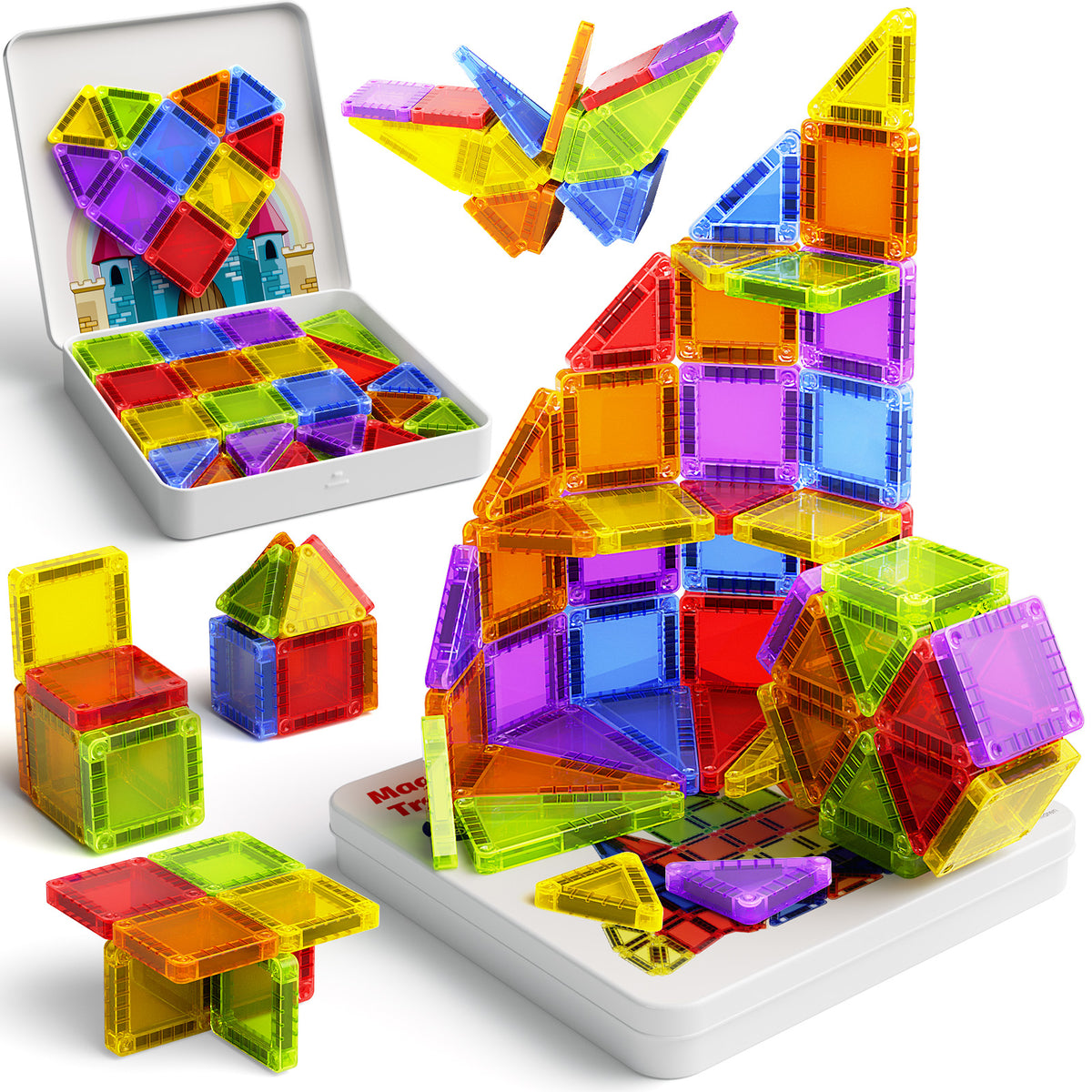 60PCS Classic Colors Magnetic Tiles Set S1112 image 2